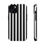 Striped MagSafe Compatible Magnetic Impact-Resistant Phone Case | Black & White Vertical Stripe (Noir Blanc) - iPhone 13 / Glossy - Shamo's