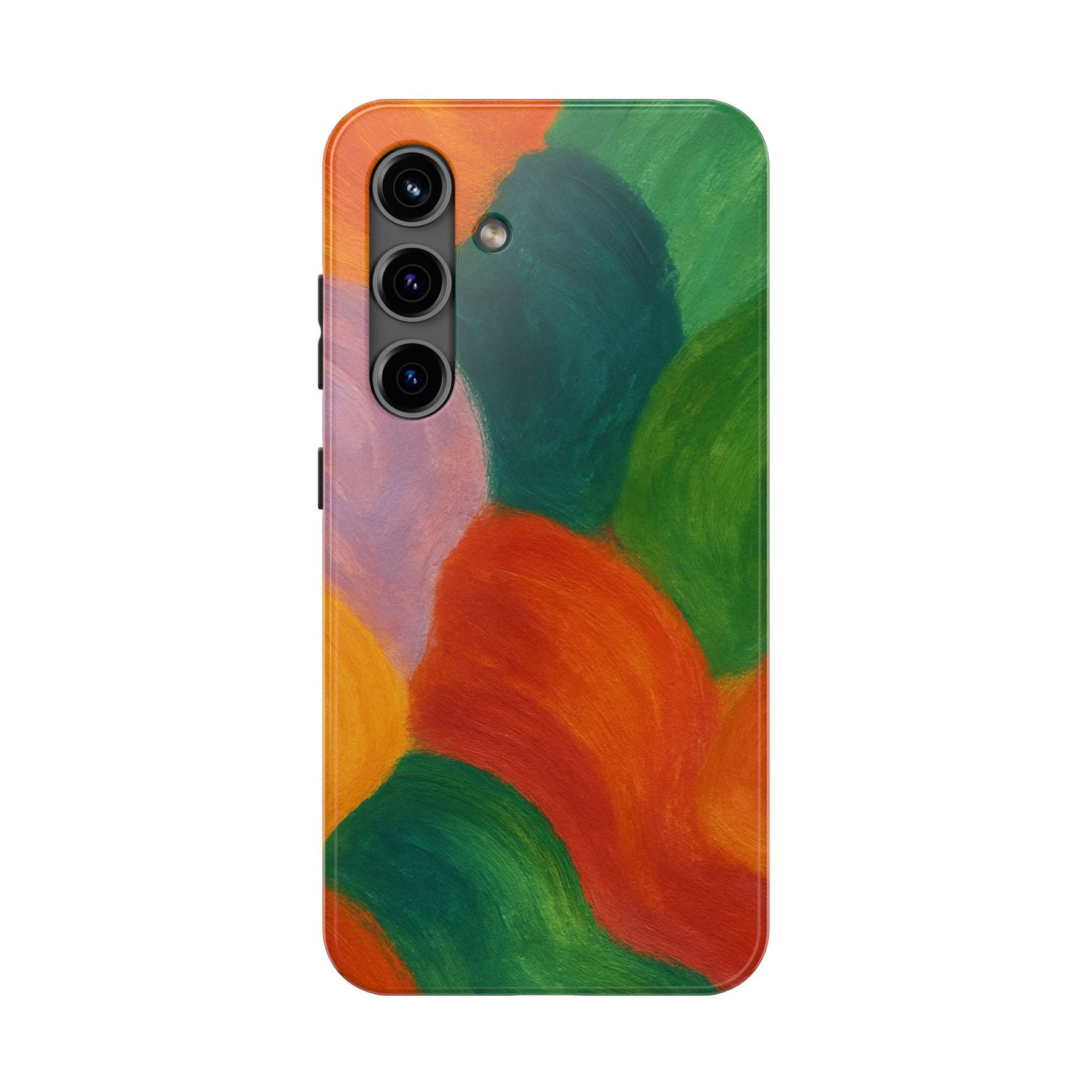 Abstract Color Wave Tough Phone Case — Bold Orange & Green Protective Phone Cover  Shamo's
