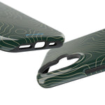 Topographic Green Magnetic Impact-Resistant iPhone Case | MagSafe compatible  Shamo's