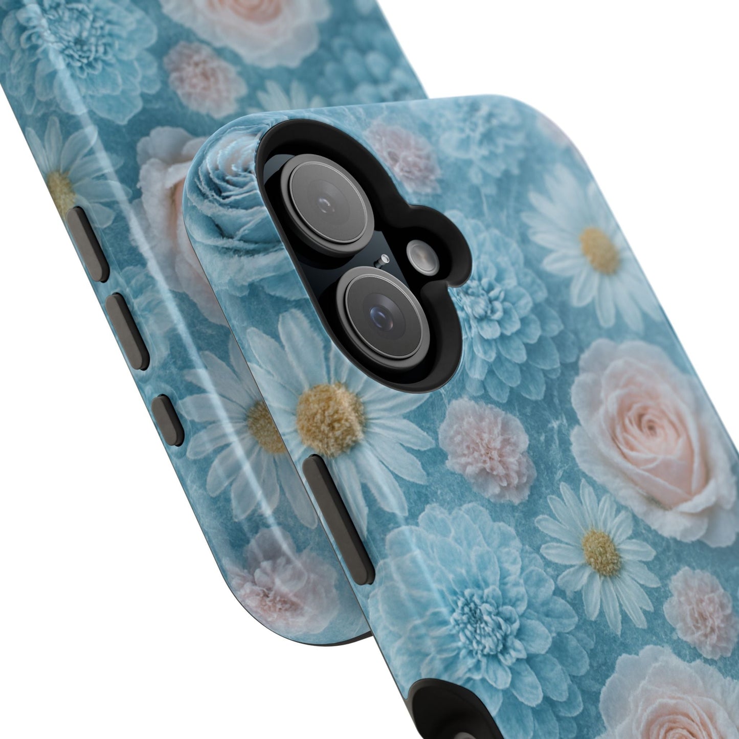 Frozen Floral Rose & Daisy Impact iPhone Case | MagSafe compatible  Shamo's
