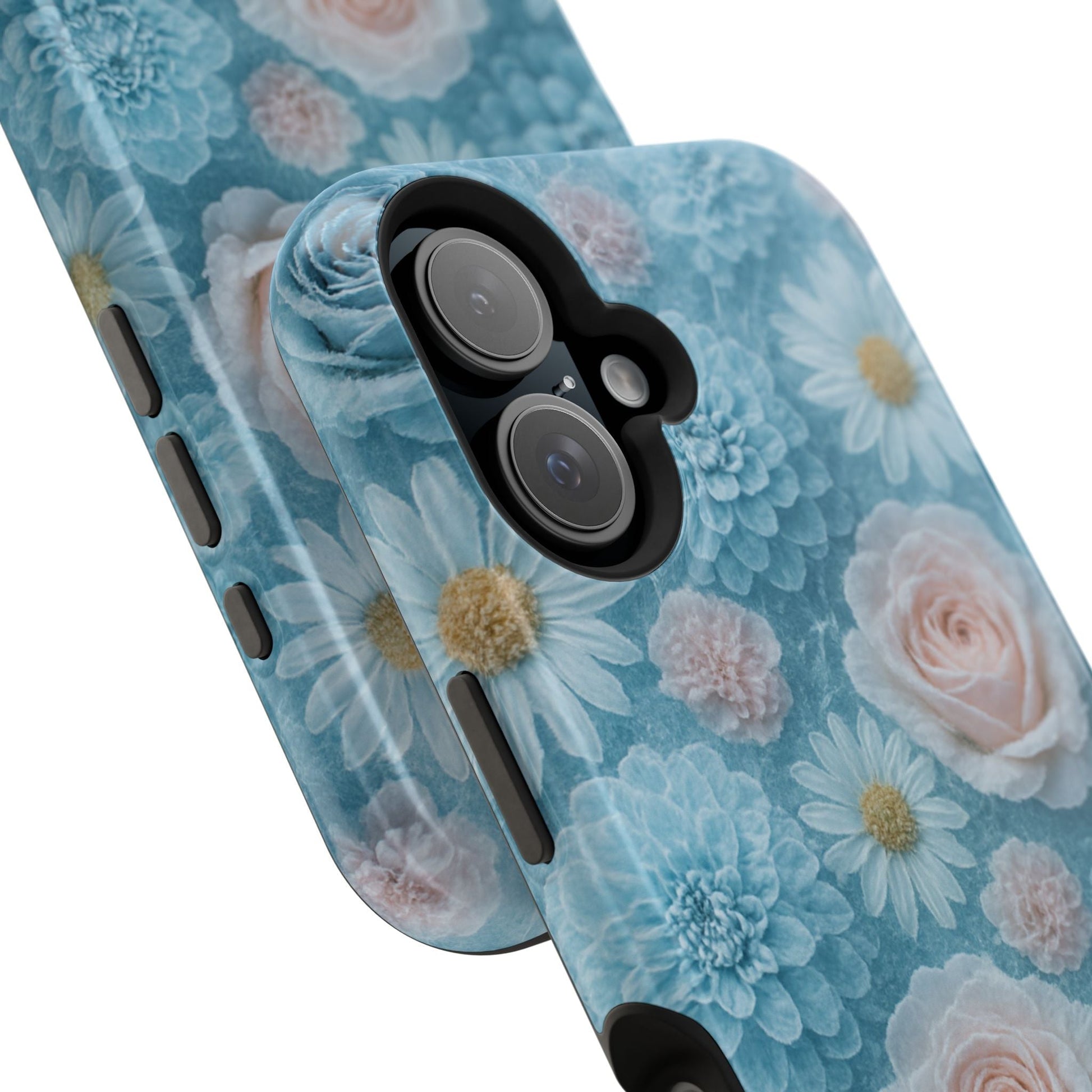 Frozen Floral Rose & Daisy Impact iPhone Case | MagSafe compatible  Shamo's