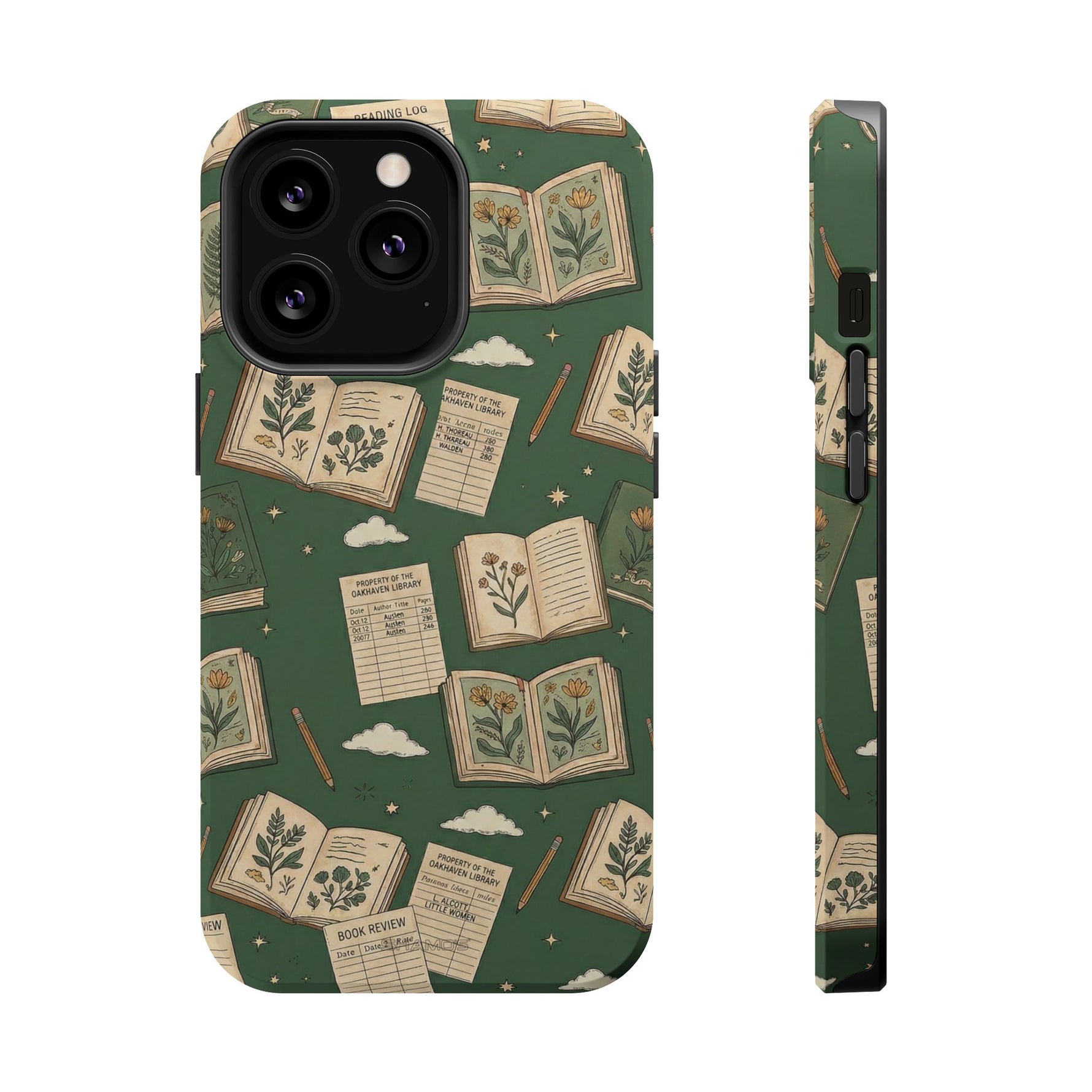 Botanical Journal Pattern iPhone Case | MagSafe Compatible Impact-Resistant Protective Cover