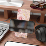Floral Rose Phone Stand, Pink Gold Smartphone Display Holder