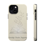 'Knowledge, Freedom, Imagination' Book & Birds Minimalist Magnetic Impact-Resistant Phone Case with MagSafe