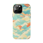 Ocean Wave Tough Phone Case — Pastel Retro Surf Pattern  Shamo's