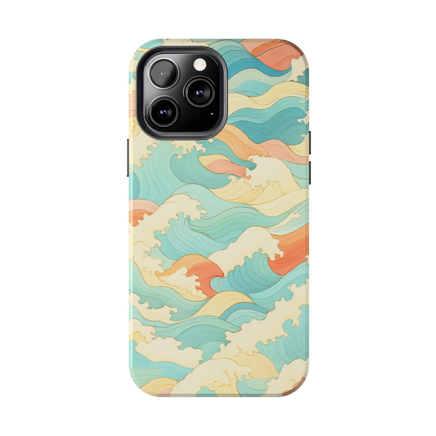 Ocean Wave Tough Phone Case — Pastel Retro Surf Pattern  Shamo's