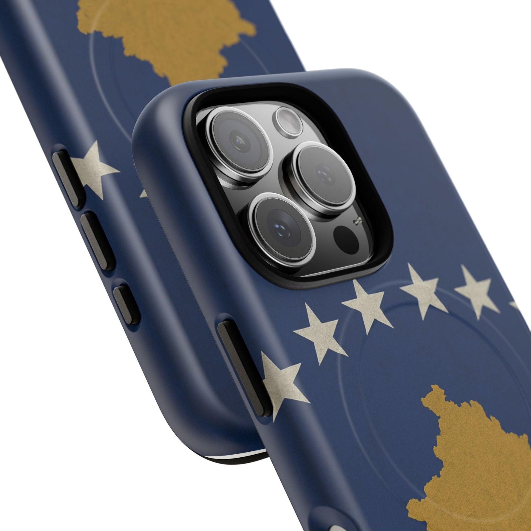 Kosovo Flag Tough iPhone Case — Navy Blue Stars & Gold Map (MagSafe compatible)  Shamo's