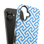 Preppy Blue Geometric MagSafe Compatible Impact Phone Case