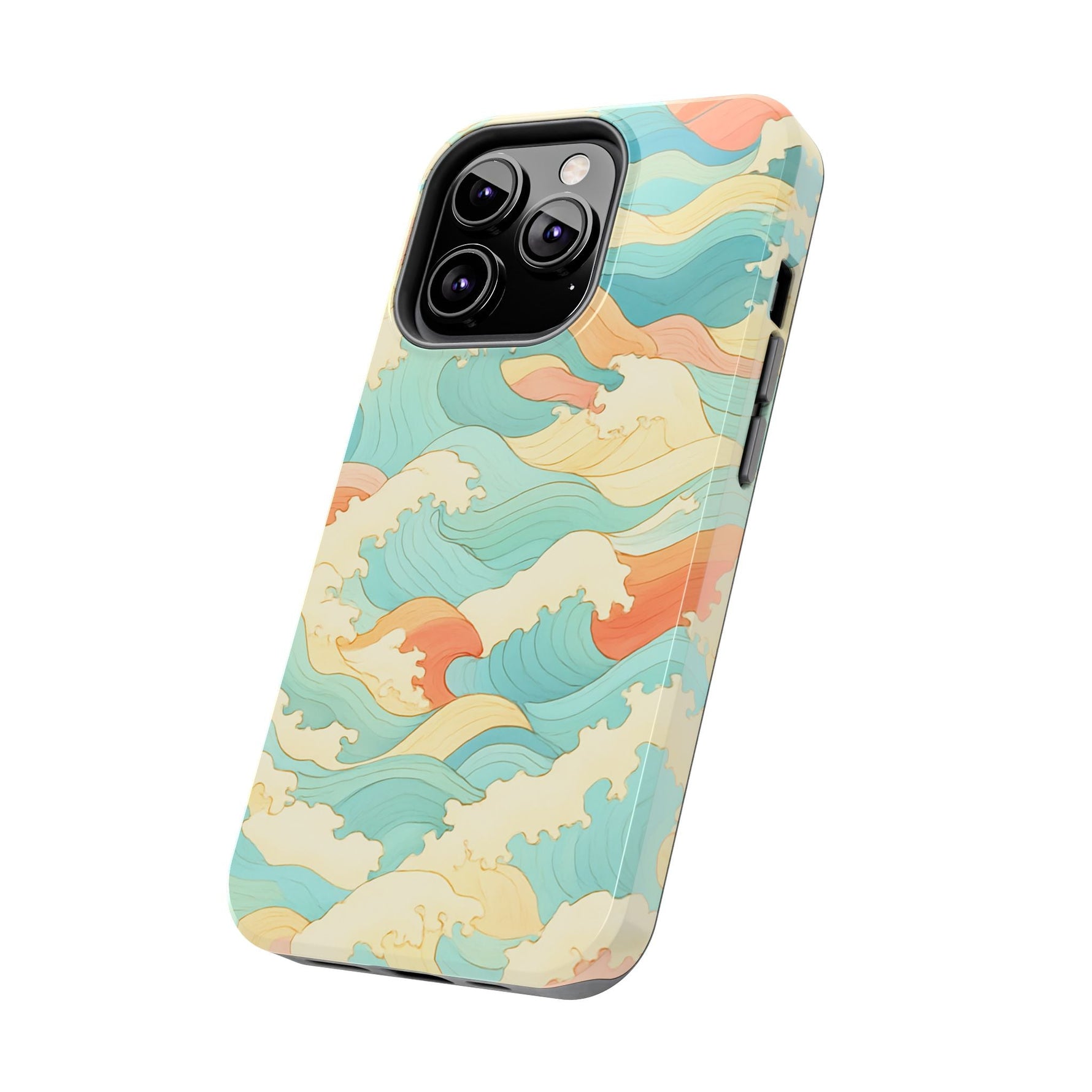 Ocean Wave Tough Phone Case — Pastel Retro Surf Pattern  Shamo's