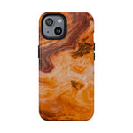 iPhone-Hülle aus bernsteinfarbenem Achatmarmor – kompatibel mit MagSafe