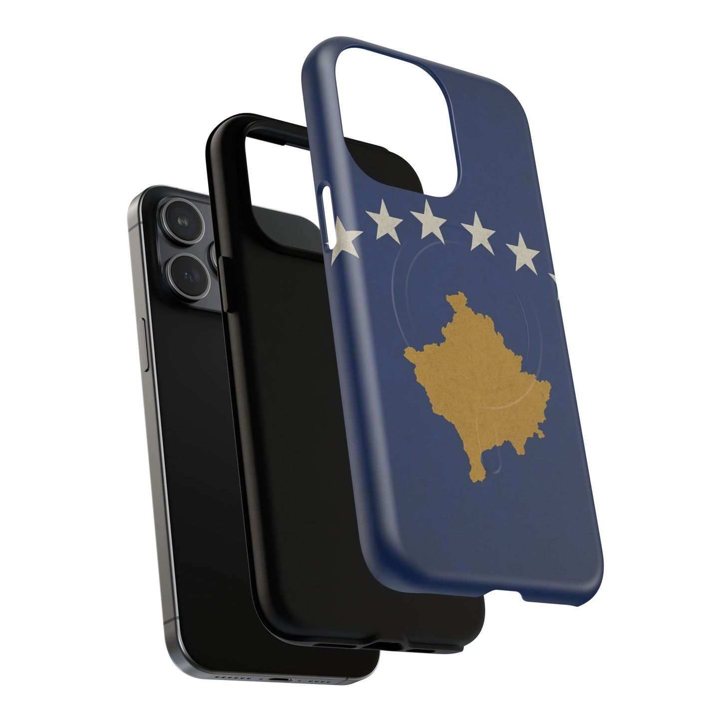 Kosovo Flag Tough iPhone Case — Navy Blue Stars & Gold Map (MagSafe compatible)  Shamo's