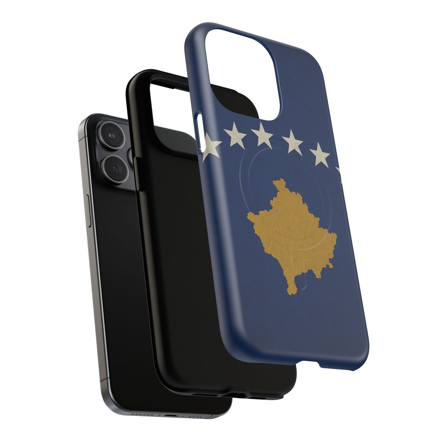 Kosovo Flag Tough iPhone Case — Navy Blue Stars & Gold Map (MagSafe compatible)  Shamo's