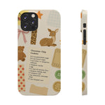 Slim iPhone Case — Cozy Baking & Teddy Pattern (Recipe, Deer, Buttons)  Shamo's iPhone 12/12 Pro