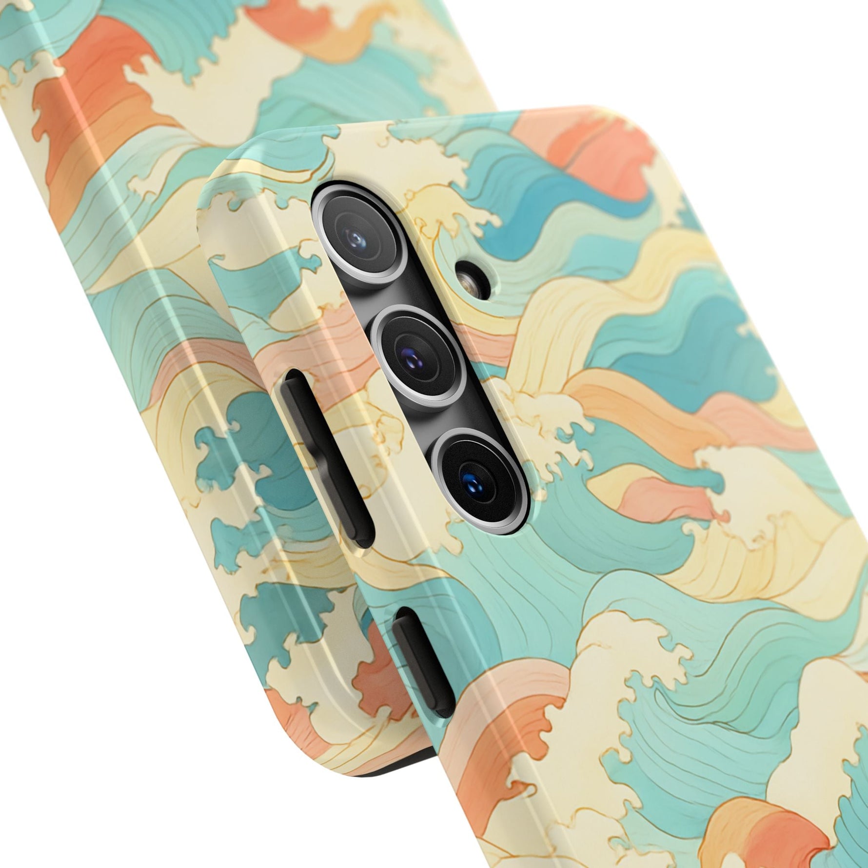 Ocean Wave Tough Phone Case — Pastel Retro Surf Pattern  Shamo's