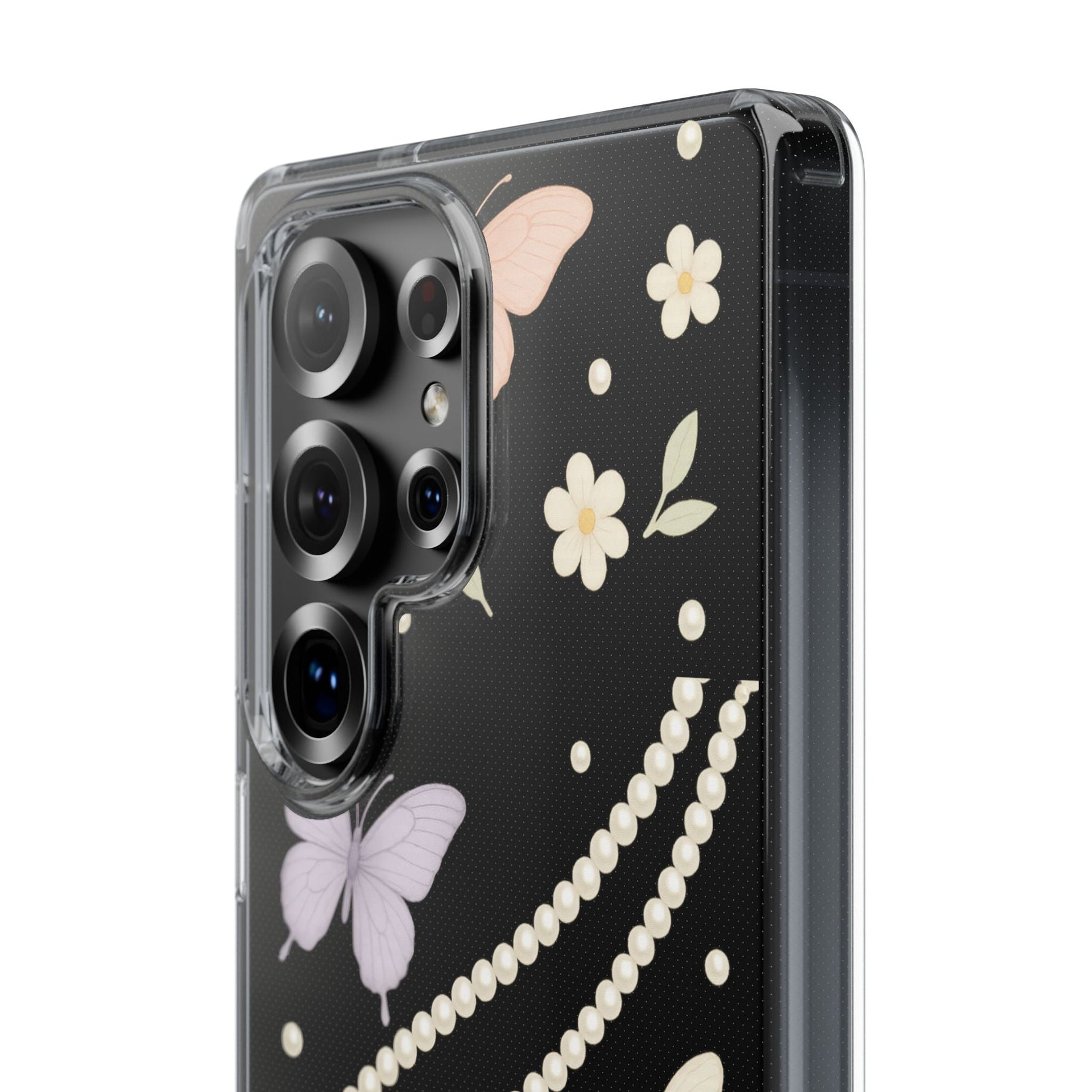 Butterfly Pearl Impact-Resistant Clear iPhone Case  Shamo's