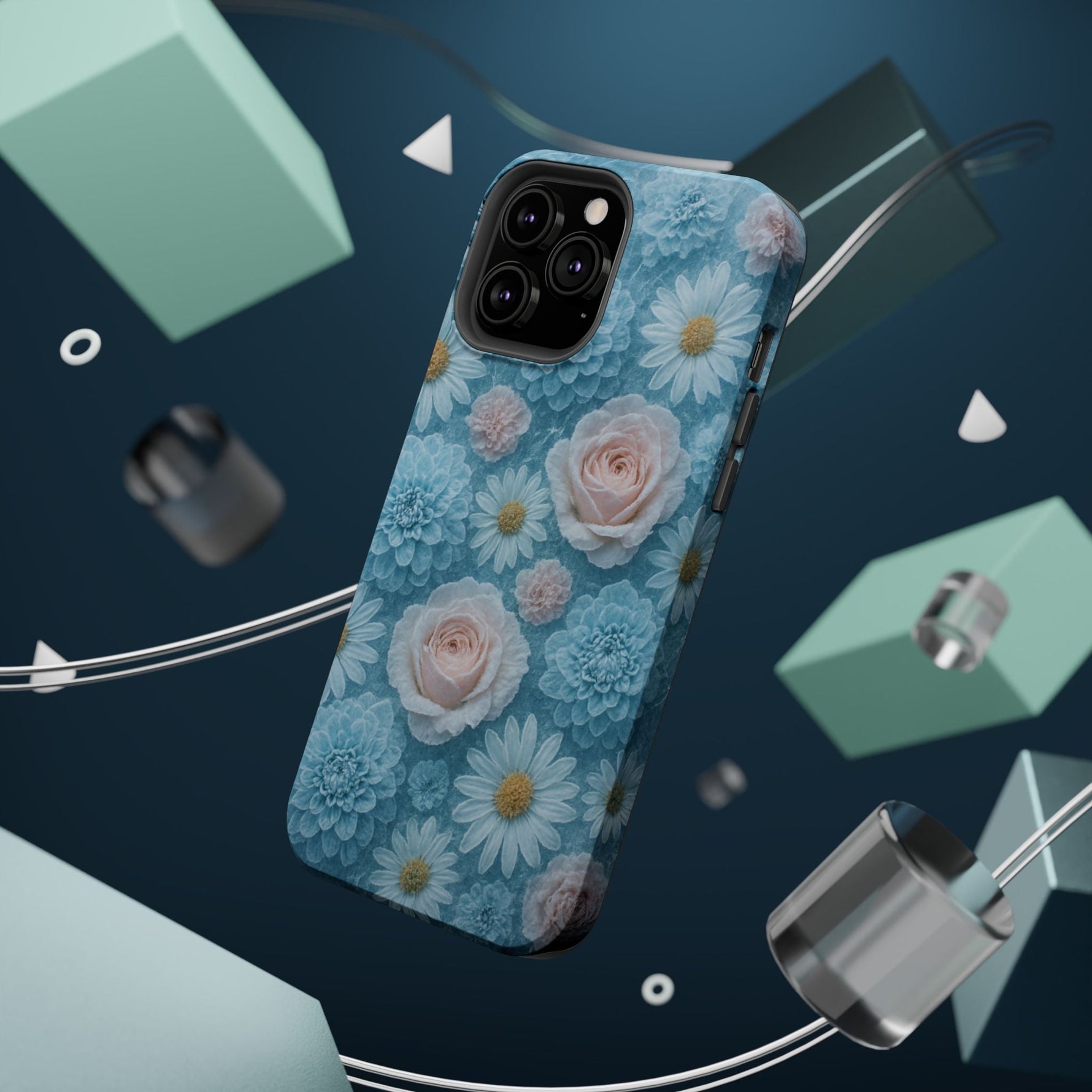 Frozen Floral Rose & Daisy Impact iPhone Case | MagSafe compatible  Shamo's