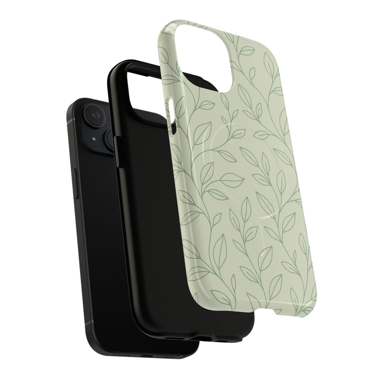 Sage Botanical Leaves Floral iPhone Case | MagSafe