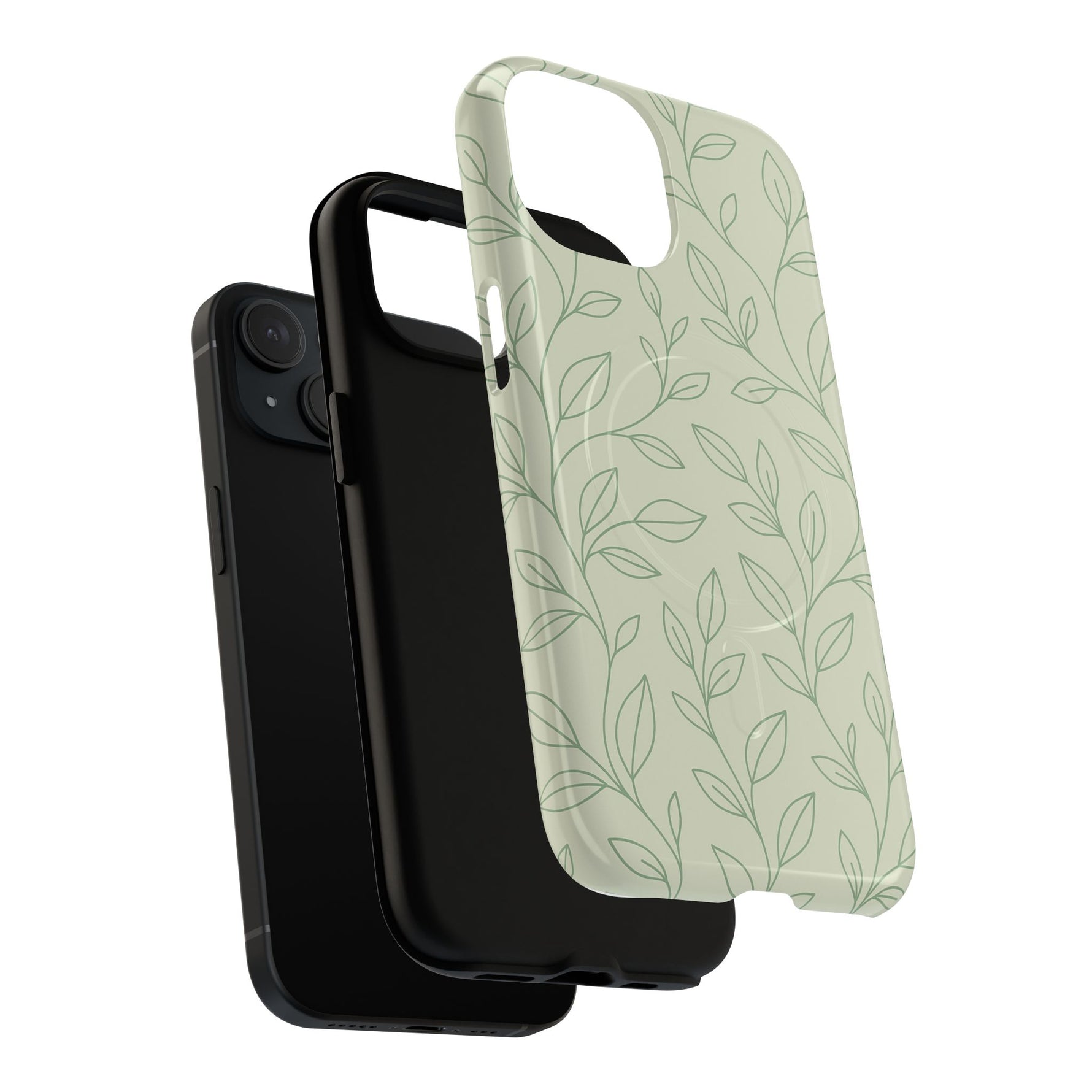 Sage Botanical Leaves Floral iPhone Case | MagSafe - Shamo's