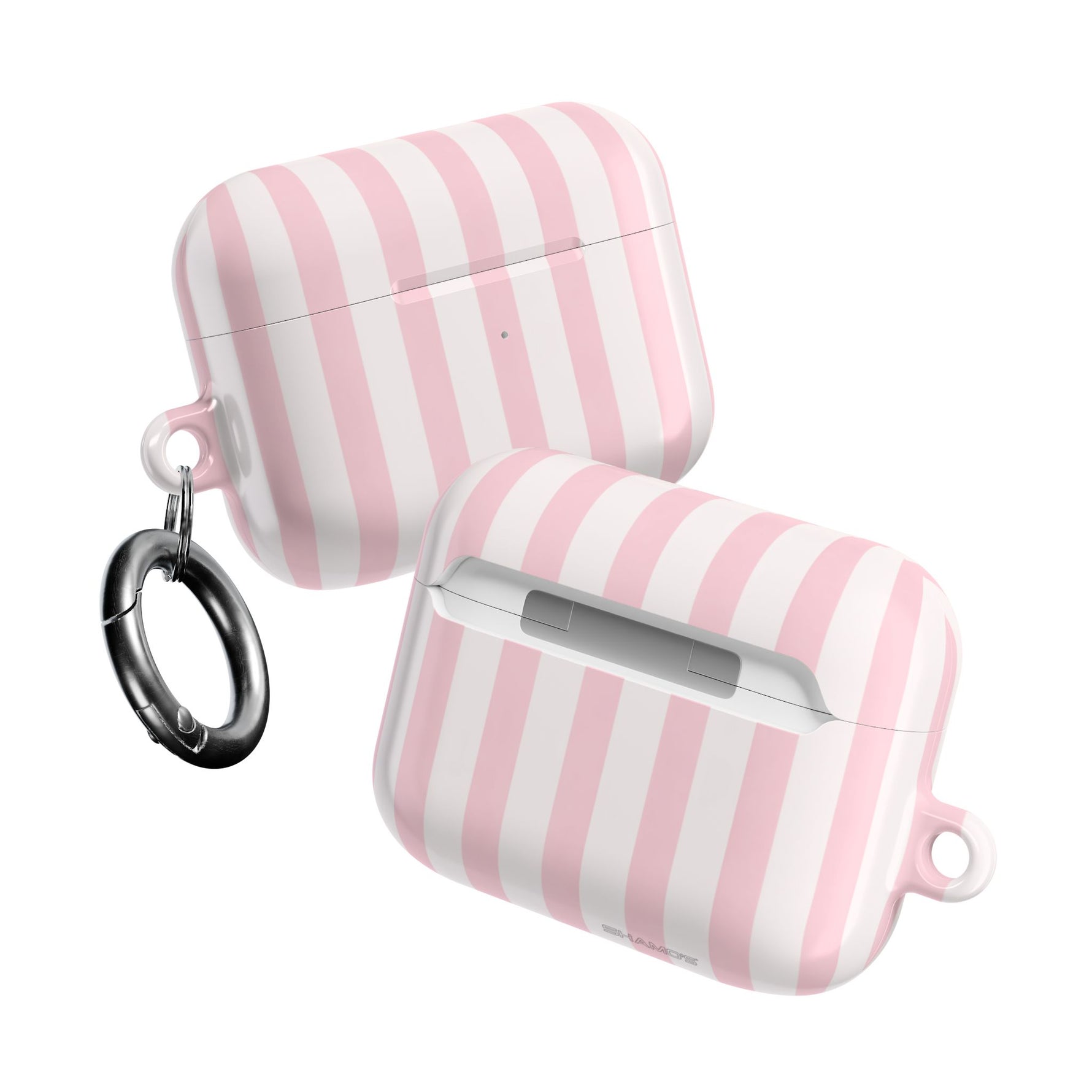 Pink Striped AirPod Case — Pastel Candy Stripe Protective Cover