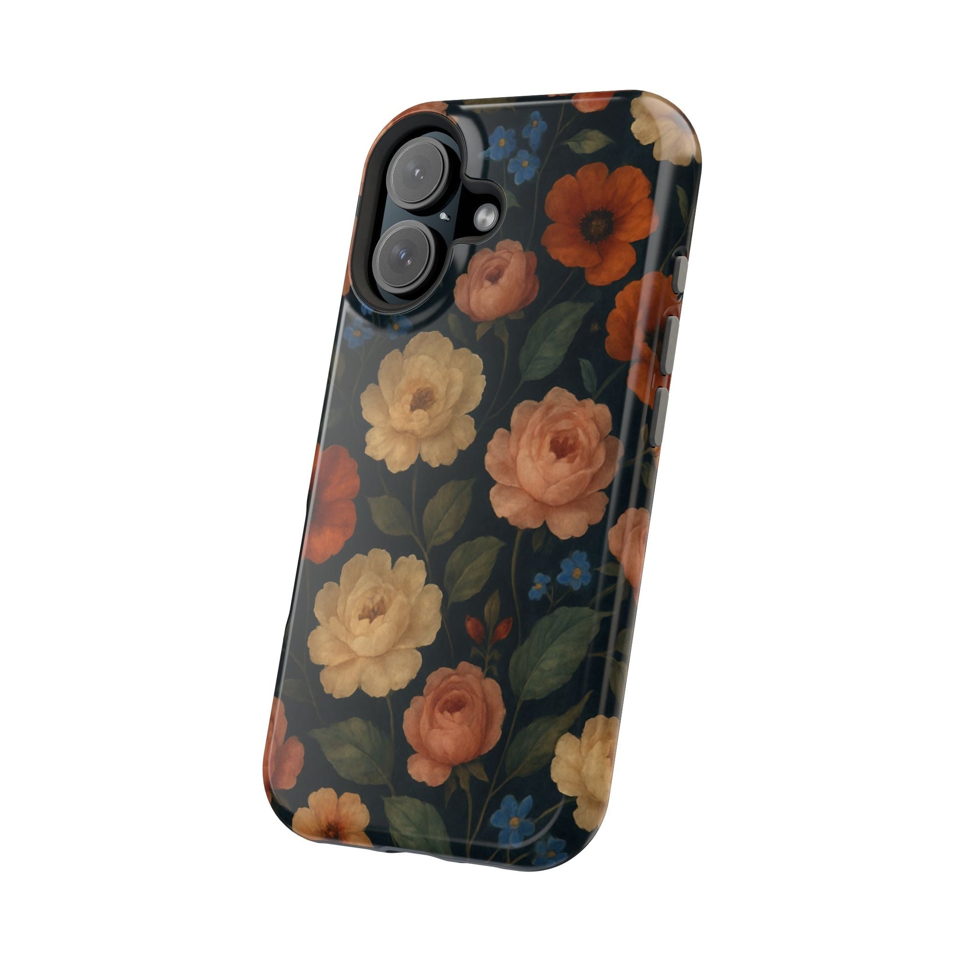Floral Vintage Rose Magnetic Impact iPhone Case with MagSafe  Shamo's