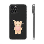 Romantic Teddy Bear Impact-Resistant iPhone Case with Heart Design - Shamo's