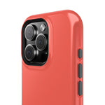 Coral Flame (Red) Solid Color MagSafe Compatible Impact-Resistant iPhone Case | Slim Magnetic Protective Cover