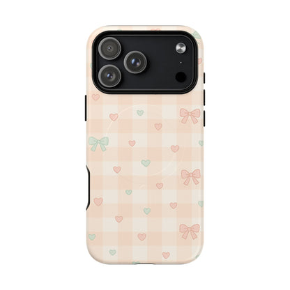 Sweet Pastel Checkered Bows Case for iPhone | MagSafe