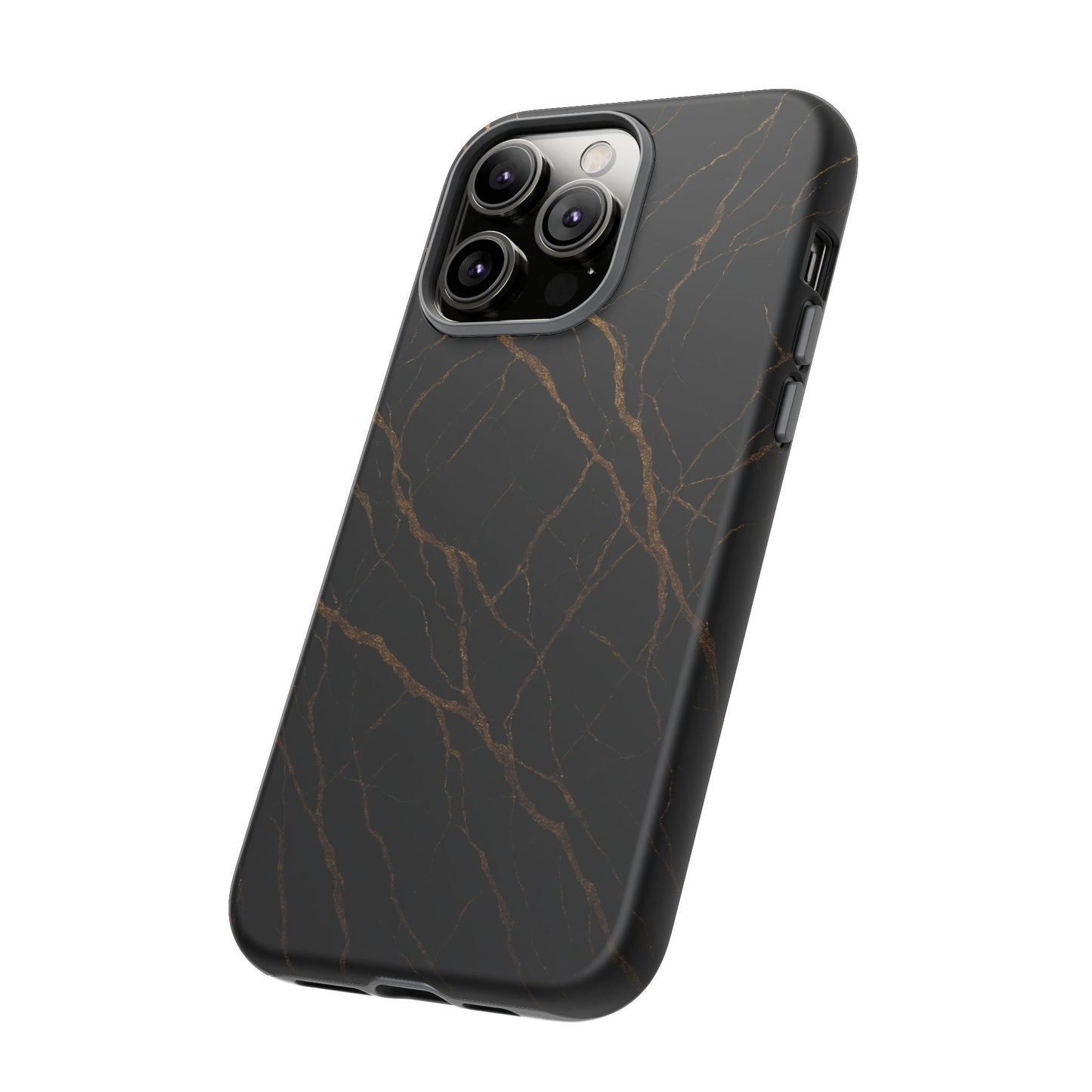 Black Marble Tough iPhone Case