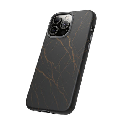 Black Marble Tough iPhone Case