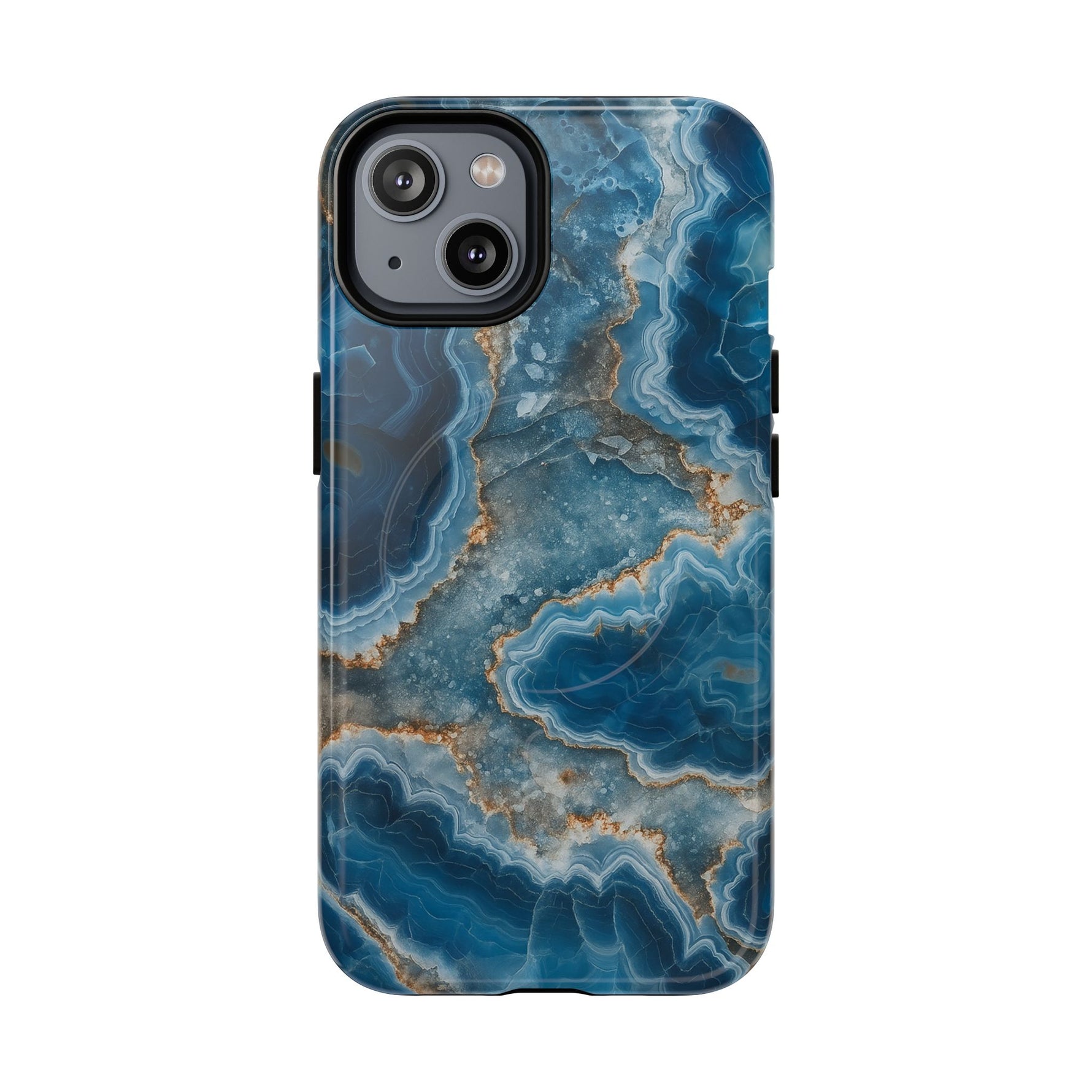 Blue Agate Marble iPhone Case —with MagSafe - Shamo's
