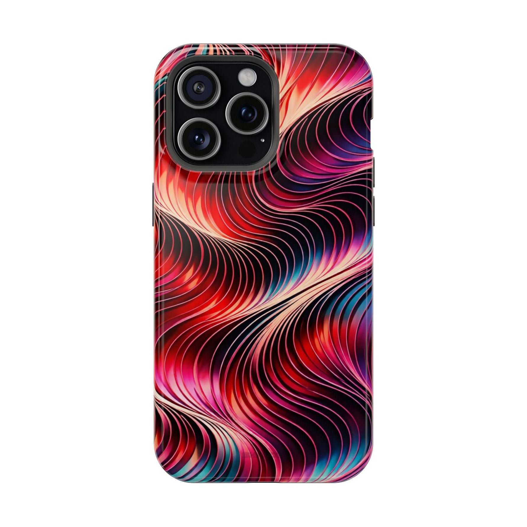 Abstract Red Wave Magnetic Impact-Resistant Phone Case | MagSafe