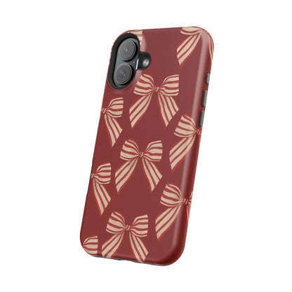Holiday Red Bow iPhone Case — Impact‑Resistant iPhone Cover with MagSafe compatibility