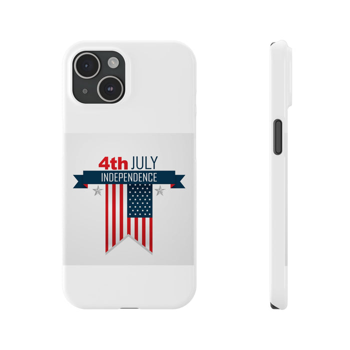 Slim Phone Cases with 4th of July writing for iPhone 17 and more