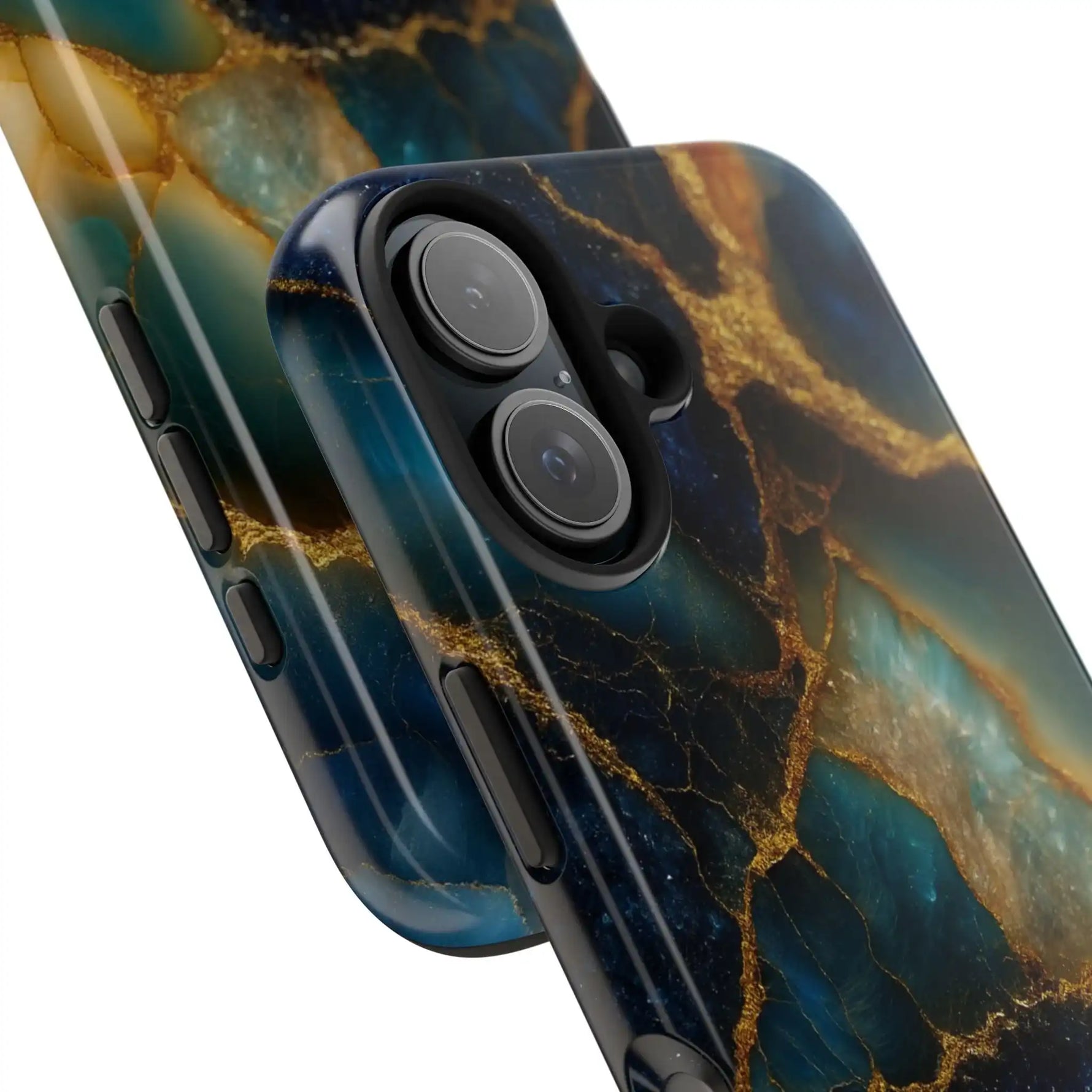 Blue Gold Agate Tough Phone Case Marble Stone Design  Shamo's