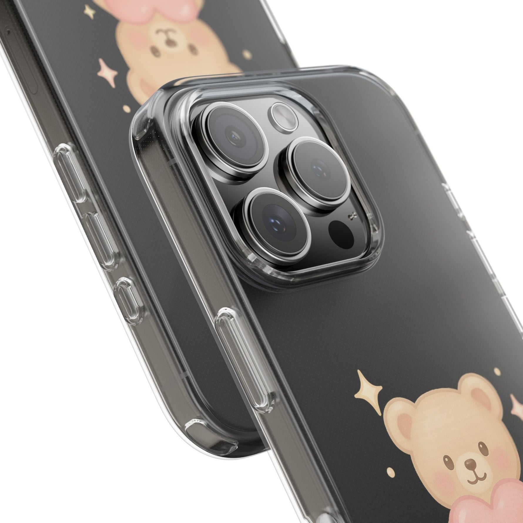 Romantic Teddy Bear Impact-Resistant iPhone Case with Heart Design  Shamo's