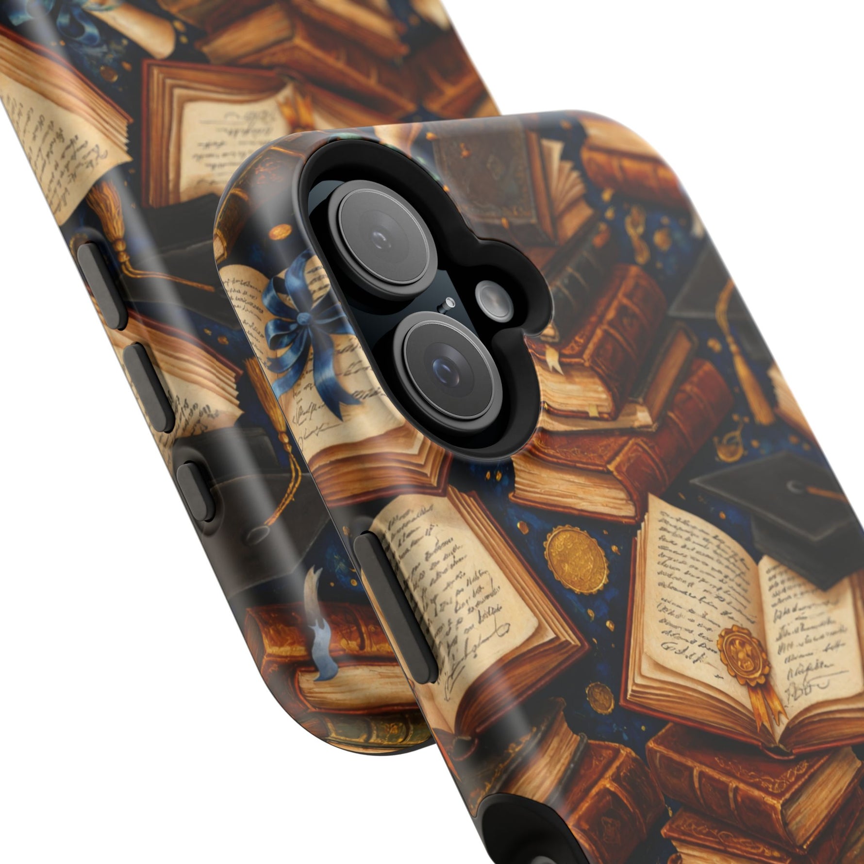 Vintage Books & Graduation Caps MagSafe Phone Case, Impact-Resistant Graduation Gift - iPhone 17 / Glossy - Shamo's