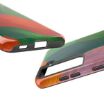 Abstract Color Wave Tough Phone Case — Bold Orange & Green Protective Phone Cover  Shamo's