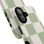 Sage Checkerboard Tough iPhone Case - Compatible with MagSafe - Shamo's