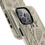 NY City Icons Tough iPhone Case — Statue of Liberty, Pizza & Taxi Pattern | Compatible with MagSafe  Shamo's