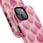 Barbiecore Glitter Hearts iPhone Case | MagSafe - Shamo's