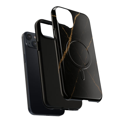 Black & Gold Marble iPhone Case with MagSafe