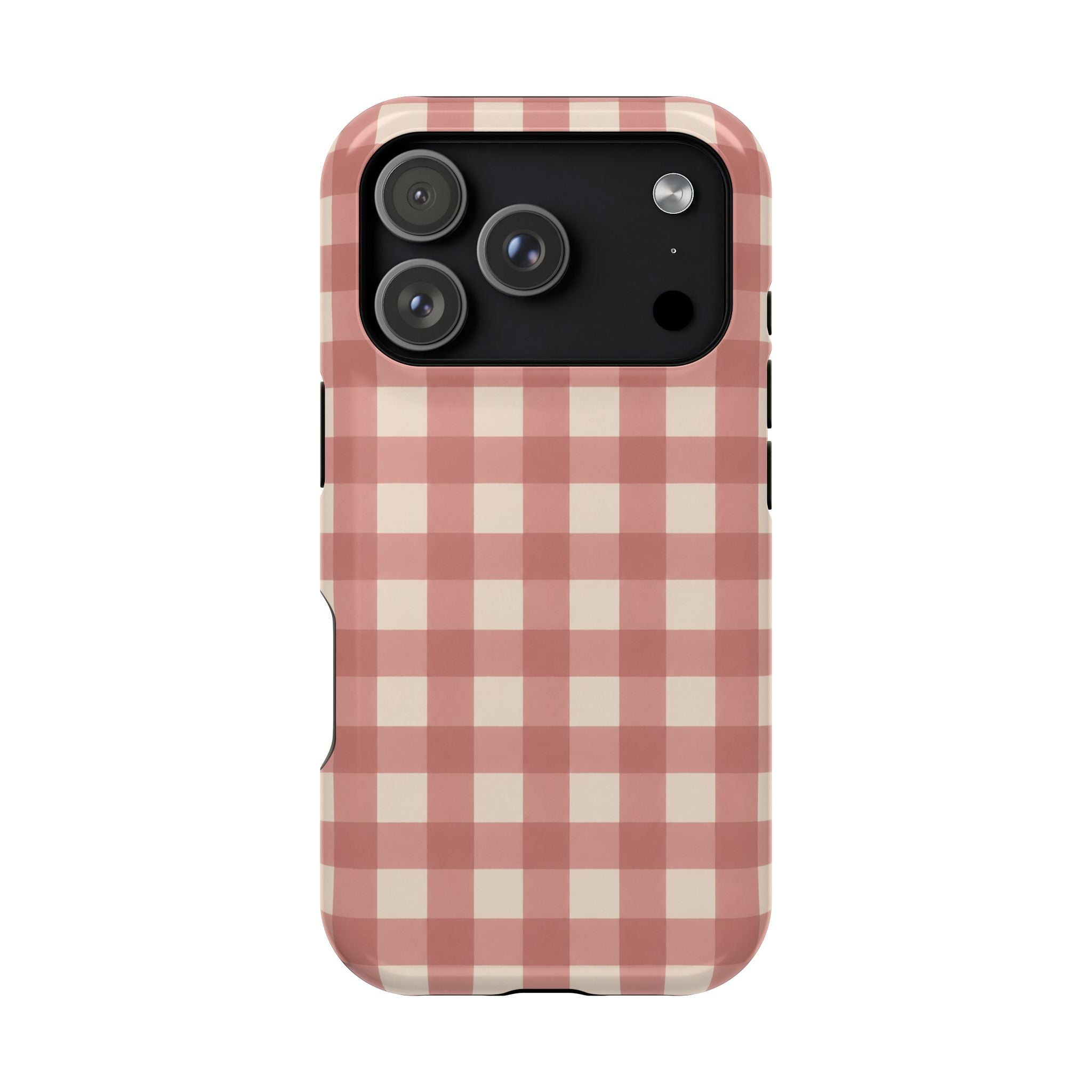 Prairie Gingham MagSafe Phone Case, glossy iPhone 17 Pro, rear view
