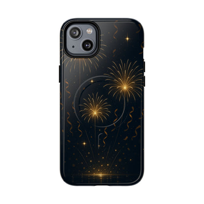 Gold Fireworks Celebration iPhone Case with MagSafe - Shamo's