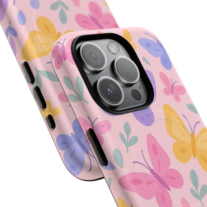Butterfly Pattern Compatible with MagSafe Tough Magnetic Phone Case
