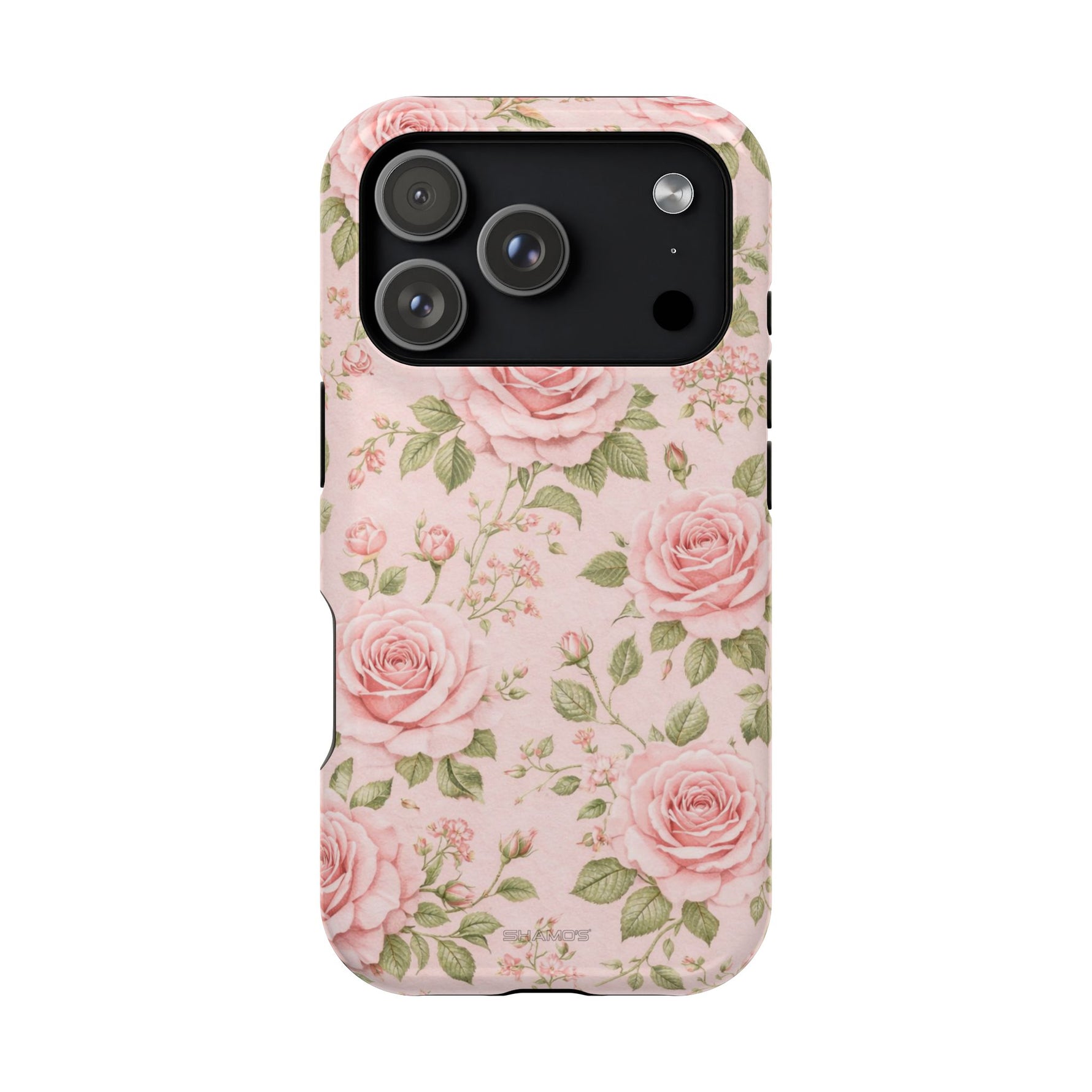 Floral Rose Magnetic Impact-Resistant Phone Case — MagSafe Compatible