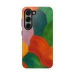 Abstract Color Wave Tough Phone Case — Bold Orange & Green Protective Phone Cover  Shamo's