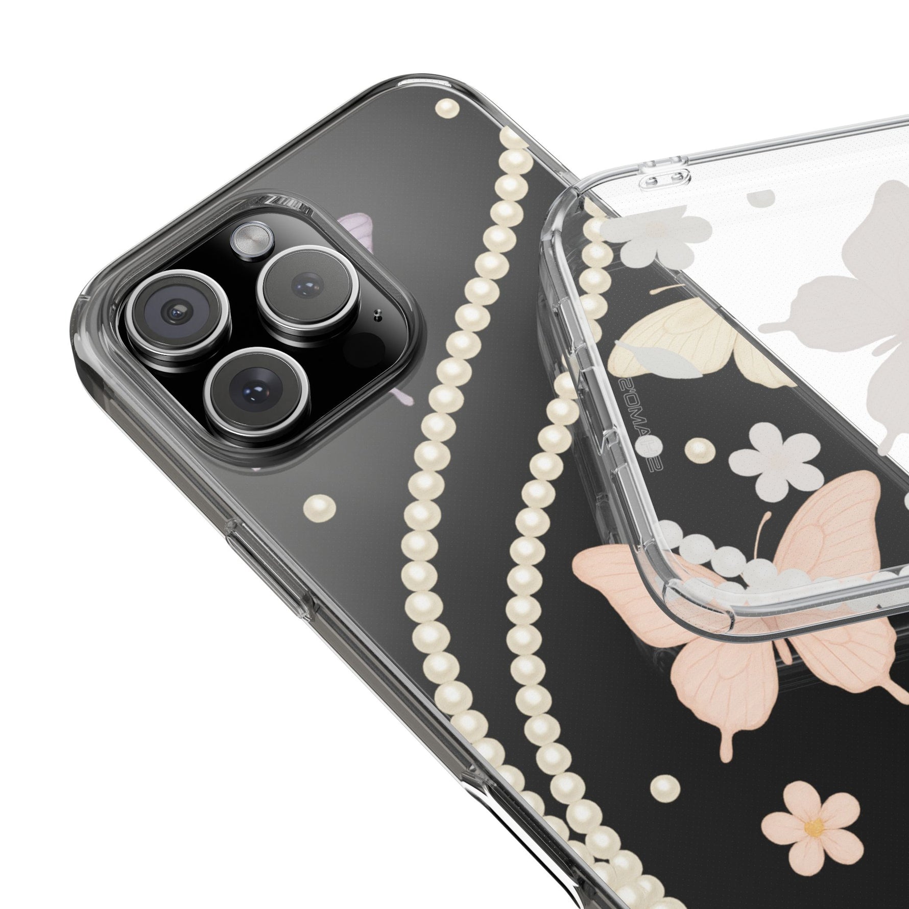 Butterfly Pearl Impact-Resistant Clear iPhone Case - iPhone 17 / Without gift packaging - Shamo's