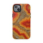 Agate Glow Marble iPhone Case Orange Geode Stone Design with MagSafe - Shamo's