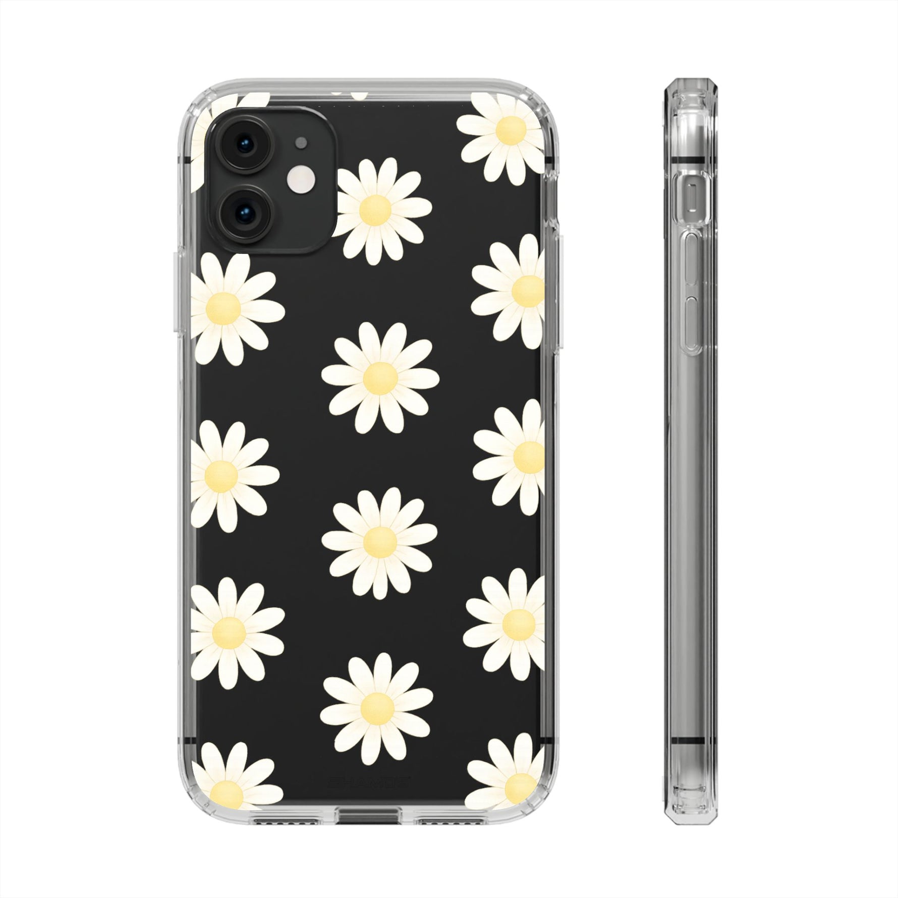 Clear Daisy Floral Phone Case, Impact-Resistant, Anti-Yellowing, Camera & Screen Protection - iPhone 11 / Without gift packaging - Shamo's