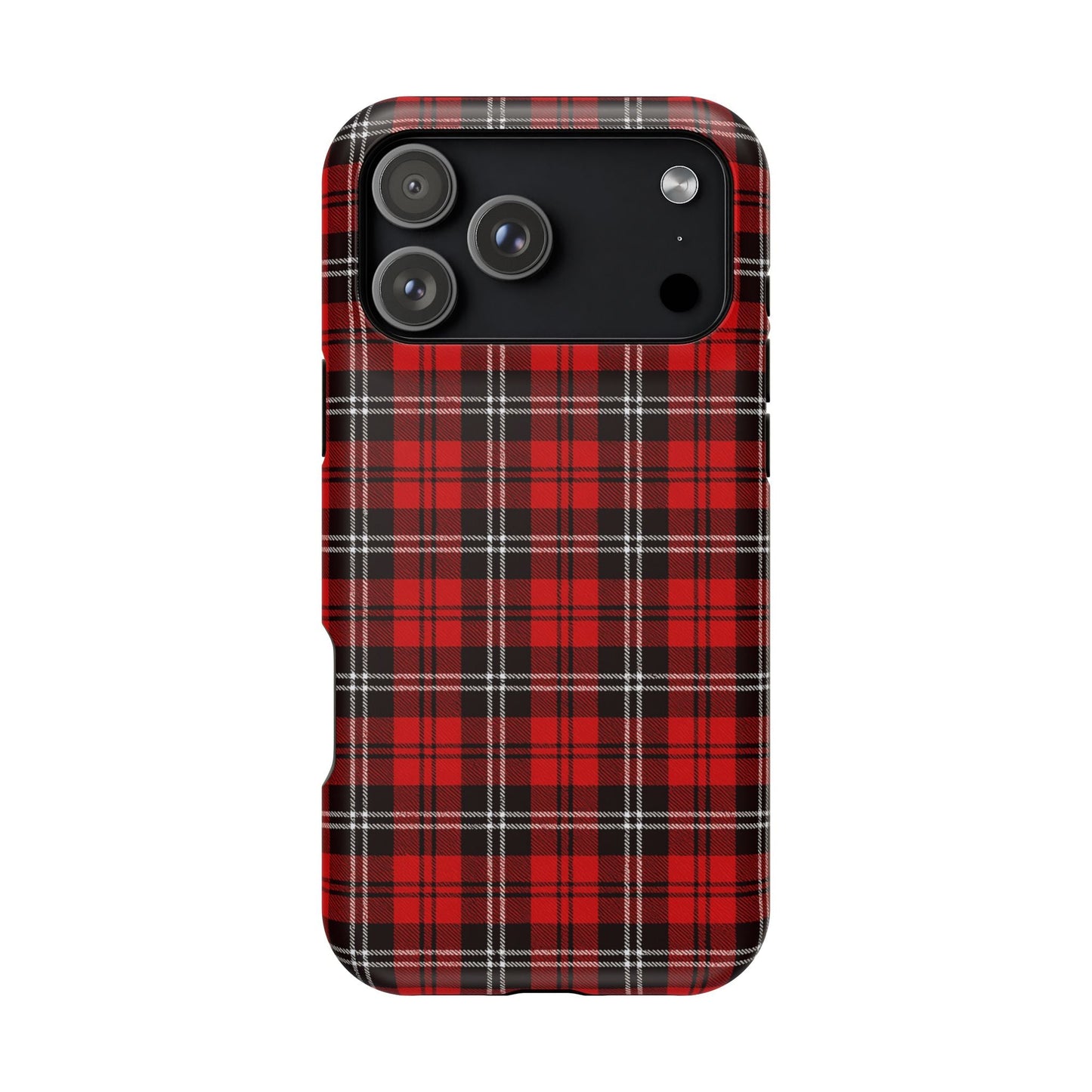 Red Tartan Plaid Impact-Resistant iPhone Case | MagSafe compatibility  Shamo's iPhone 17 Pro Max / Matte